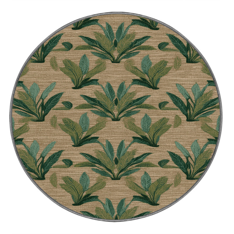  Washable Water Chestnut Vegetables Area Rug, Rond 5 pi