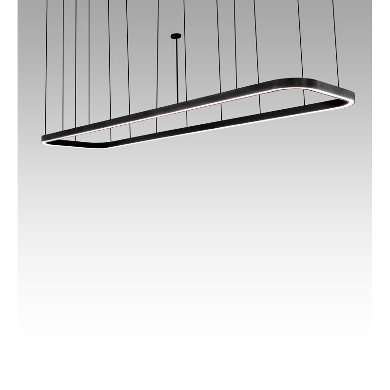 39" Wide Anillo Halo Pendant, Solar Black, Yes, White; Black