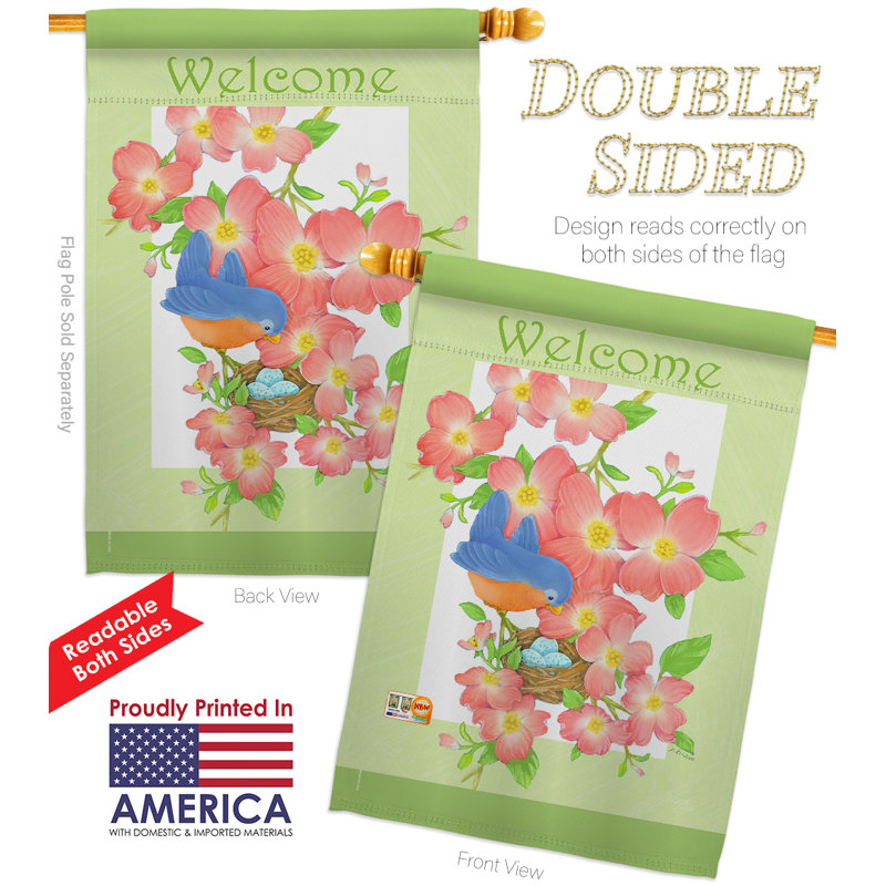 Double Sided 40'' H x 28'' W Polyester Flag Set