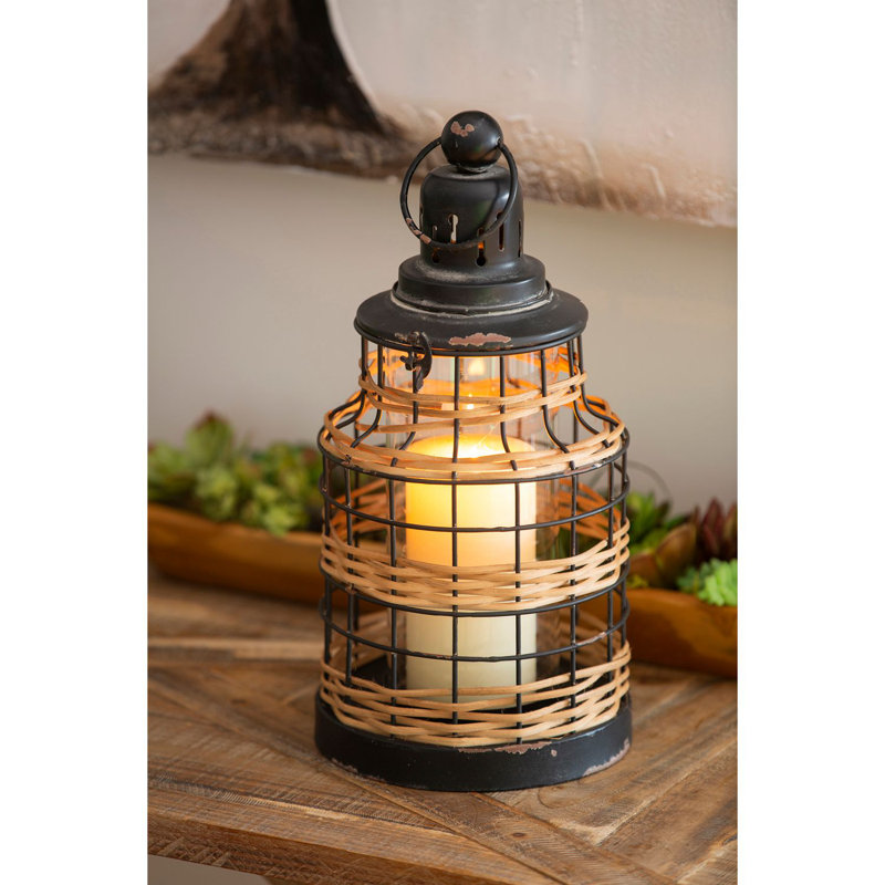 16.5'' Solar Powered Integrated LED Cylinder Lantern