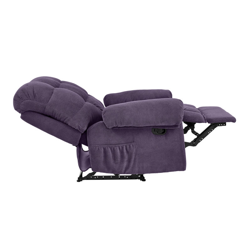 Fauteuil inclinable manuel rembourré 36 po, Violet