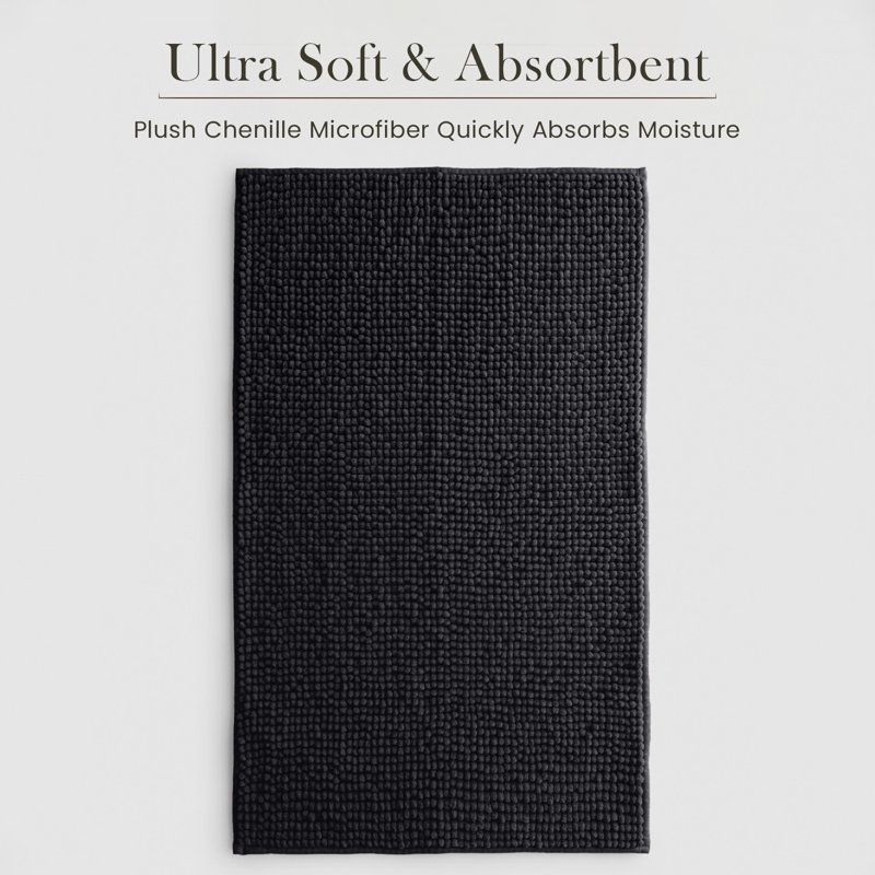 Taigen Non-Slip Indoor Door Mat, 50x80cm, Black