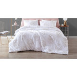 Betsey Johnson Rambling Rose Cotton Ivory Duvet Cover Set