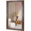 Miroir mural rustique en bois massif, miroir de coiffeuse de style ferme, finition brûlée-1738275310