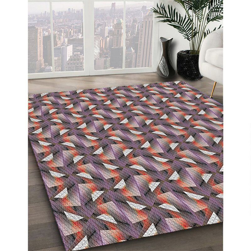 Tapis brun / orange Power Loom, Rectangle 8 pi x 10 pi