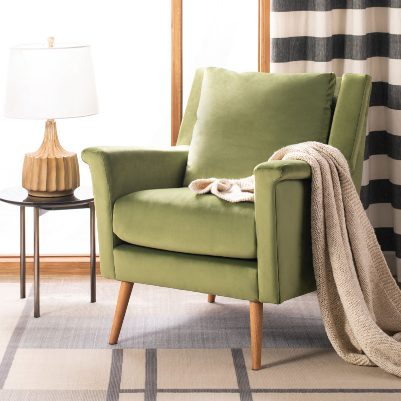 Velveteen Velvet Armchair, Olive Velvet