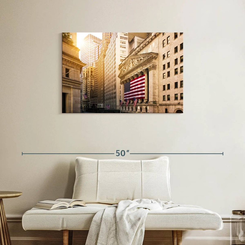 Drapeau américain Harpa Wall Street, H 24 po x l 36 po