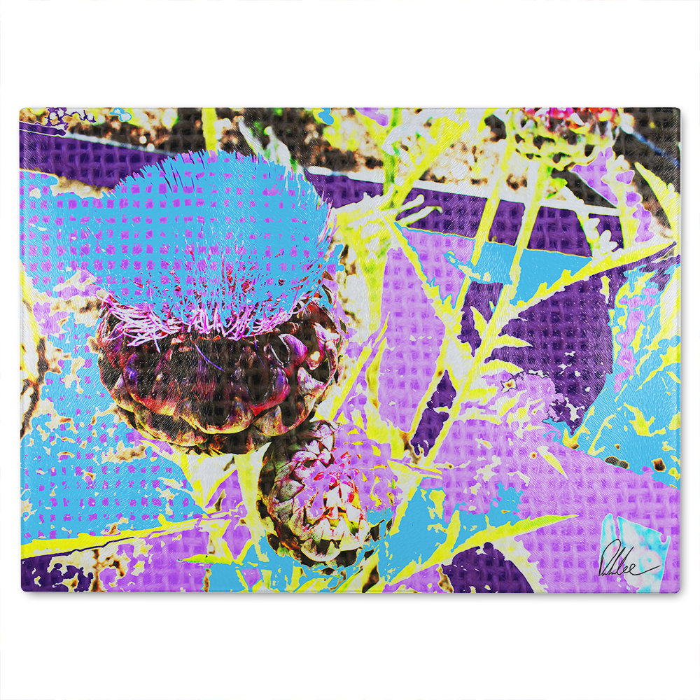 Afro Plants Glass Chopping Board