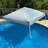Sunjoy Floating Pool Canopy 3 x 3m Pop Up Gazebo,Blue Fabric Floating Tent with PVC Floats