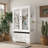 White Large Floor Bird Cage with Removable Tray, Gridded Base, and Storage Drawers