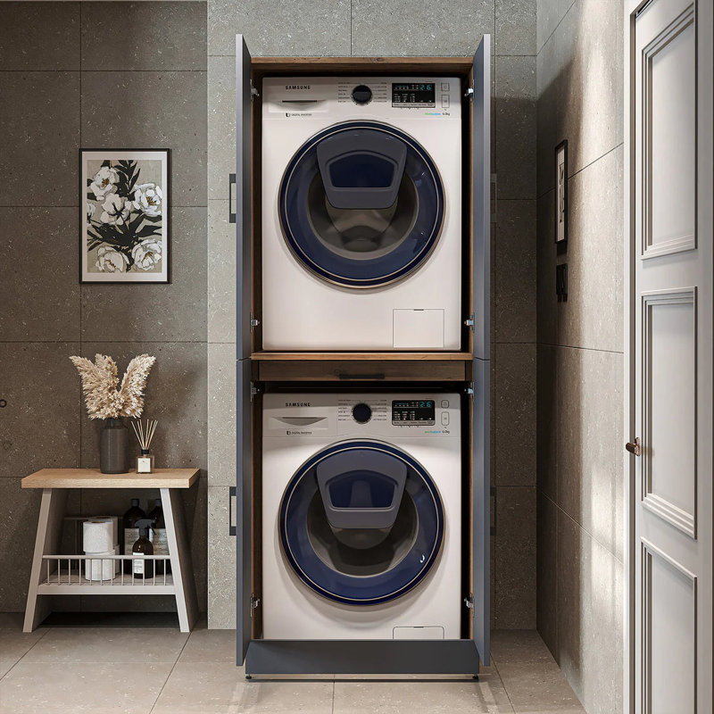 Dora Manufactured Wood Laundry Room Organiser, Oak Antracite