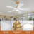 42 Inch Ceiling Fans with Lights and Remote Control, Wood Ceiling Fan for Patios Bedroom, Outdoor Gold Ceiling Fan with Lights, Noiseless DC Motor, Dimmable LED, 5 Solid Wood Blades-111884351-111884356-111884353