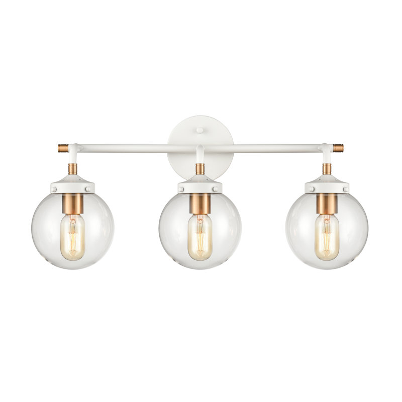 Éclairage pour salle de bain 3 lumières Corbridge - blanc mat 24 po, H 12 po x l 24 po x P 8 po, Blanc, Trois lumières
