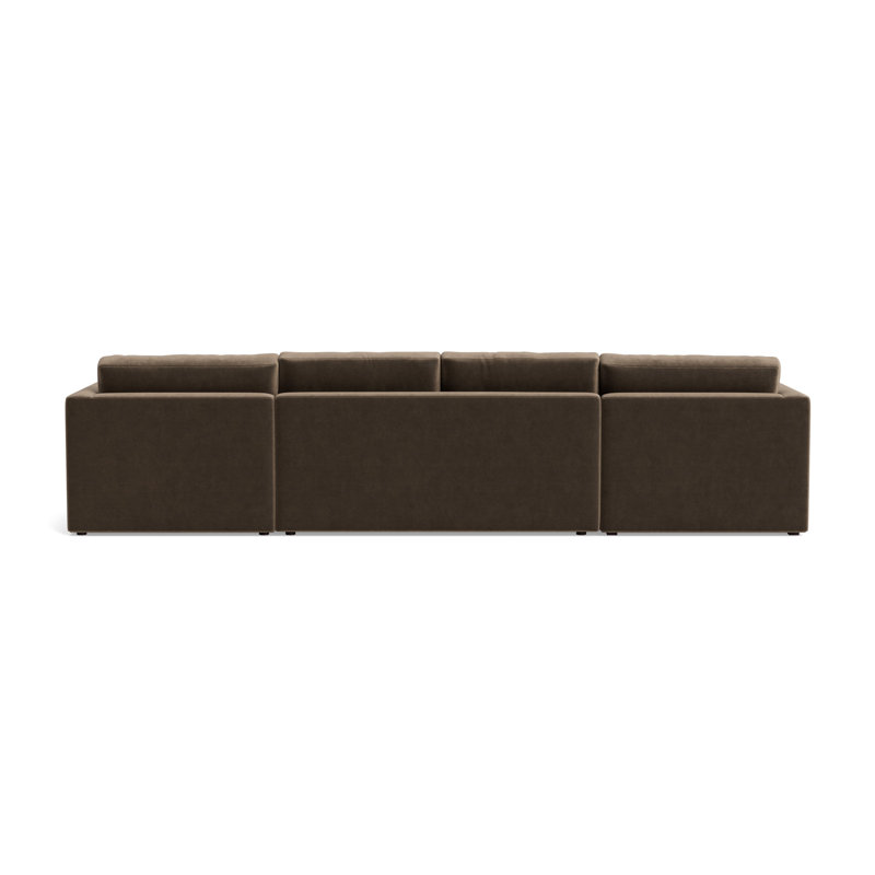 Haywood Chaise Loveseat U-Sectional, Performance Velvet - Otter