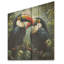 Toucans tropicaux noirs et verts - Oiseau sur bois-120977034