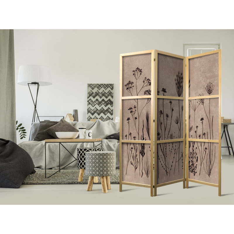 171cm H Solid Wood Folding Room Divider, 171cm H x 135cm W x 1.2cm D