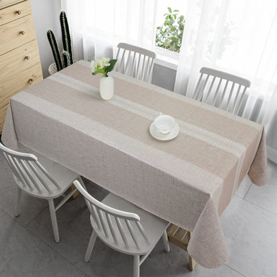 100% Waterproof Rectangle PVC Tablecloth, Vinyl Table Cloth Cover Oil Proof Spill Proof Wipeable Table Cloths For Indoor And Outdoor Use(Brown,52X70IN)