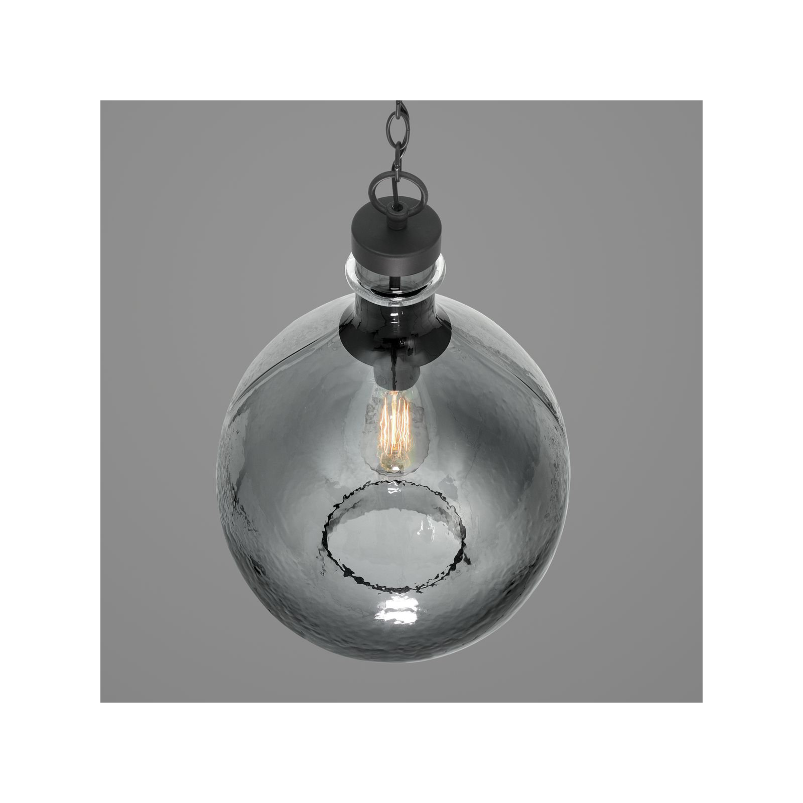 Rochester Single Light Glass Dimmable Pendant, Graphite