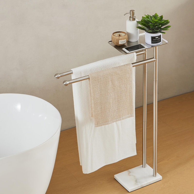Porte-serviettes vertical à double couche, Nickel brossé