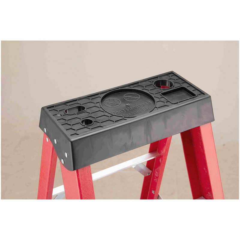 Échelle en fibre de verre, capacité de charge de 330 lb, Rouge