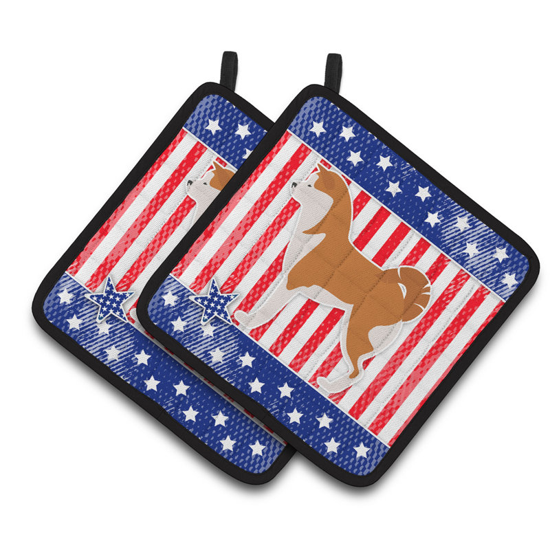 Trinx Patriotic Striped Polyester Potholder