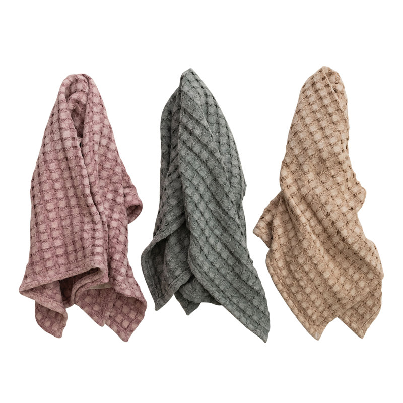 Oversized Stonewashed Cotton Waffle Weave Tea Towels