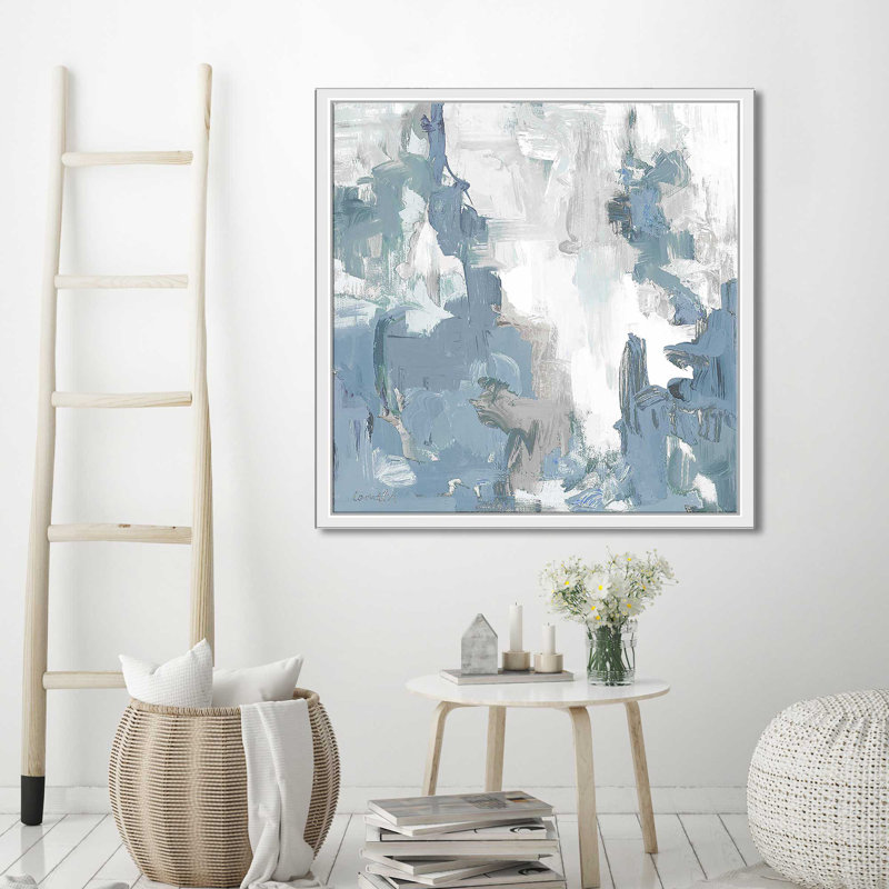 «Blue Serenade I» par Lanie Loreth, Cadre flottant blanc, H 21,5 po x l 21,5 po x P 2 po