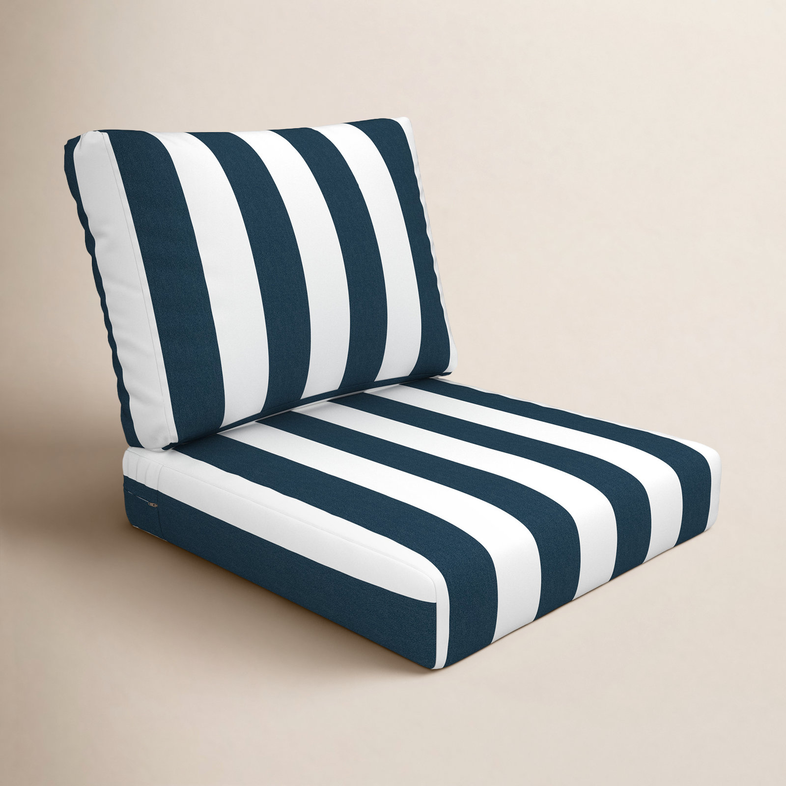 Amala Sunbrella® Seat and Back Cushion, 25" W x 5" D, Sunbrella Refuge Indigo
