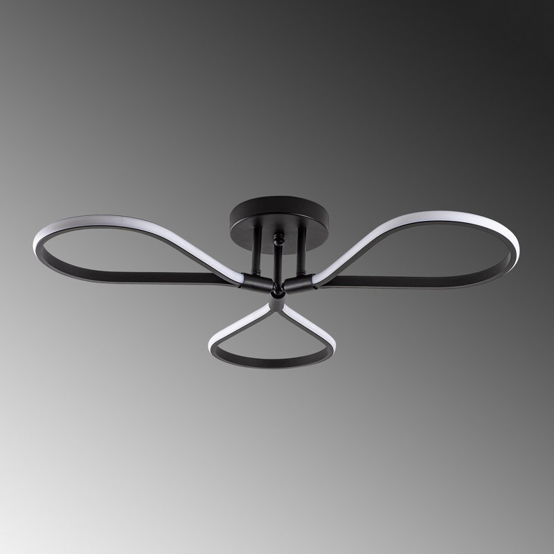 Lustre moderne noir, structure en métal, 26,8 po x 5,5 po | IP20, 3 x DEL SMD 11W, 3000K | Élégant luminaire pour la maison, idéal pour les salles à manger et les espaces de vie, conception élégante avec finition de couleur unie