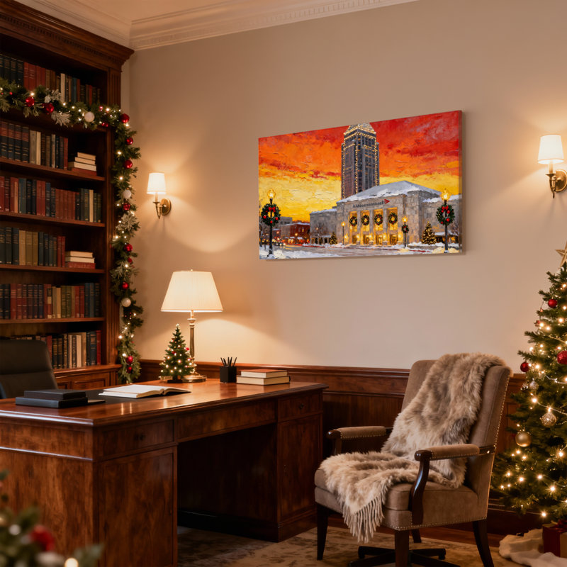 Ensemble de 3 impressions sur toile, décorations de Noël, H 16 po x l 24 po