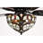 Jesmond Black Tiffany Style Two Tiered Lighted Ceiling Fan White And Copper Shade With Remote Control