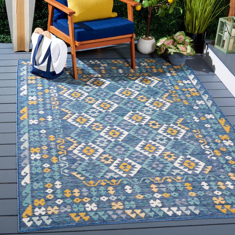 Tapis intérieur / extérieur Naquin Sunrise Performance, Rectangle 5 pi 3 po x 7 pi 7 po
