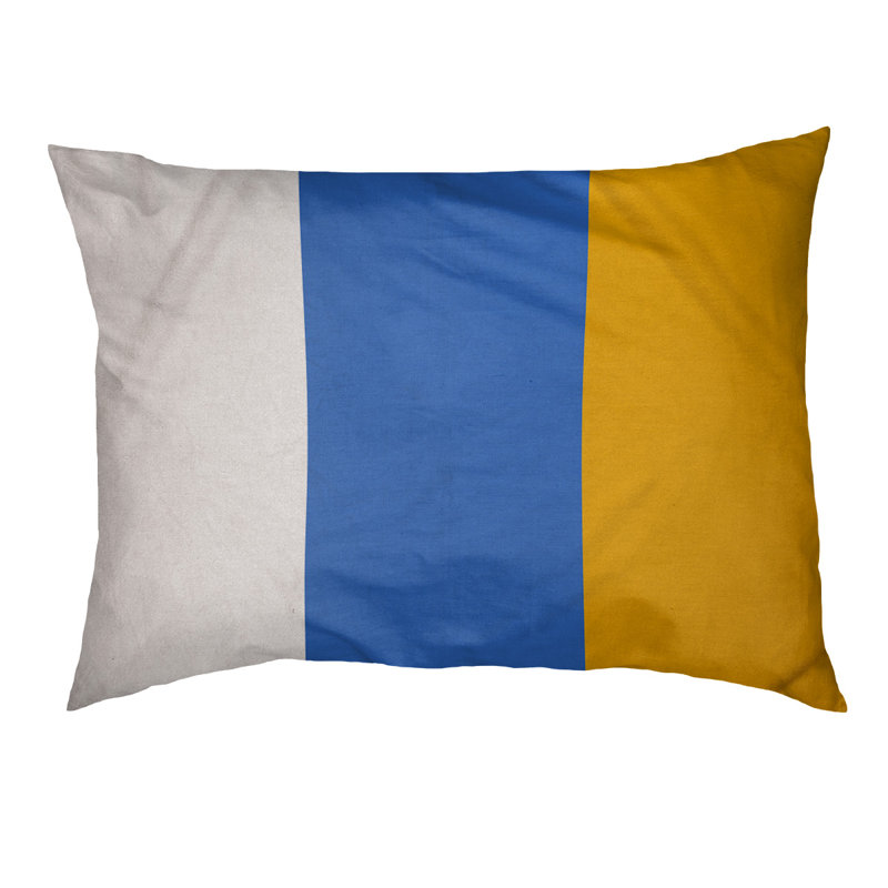 Striped Polyester Pet Bed, Extra large (50" W x 40" D x 7" H), Blue Middle/Gold