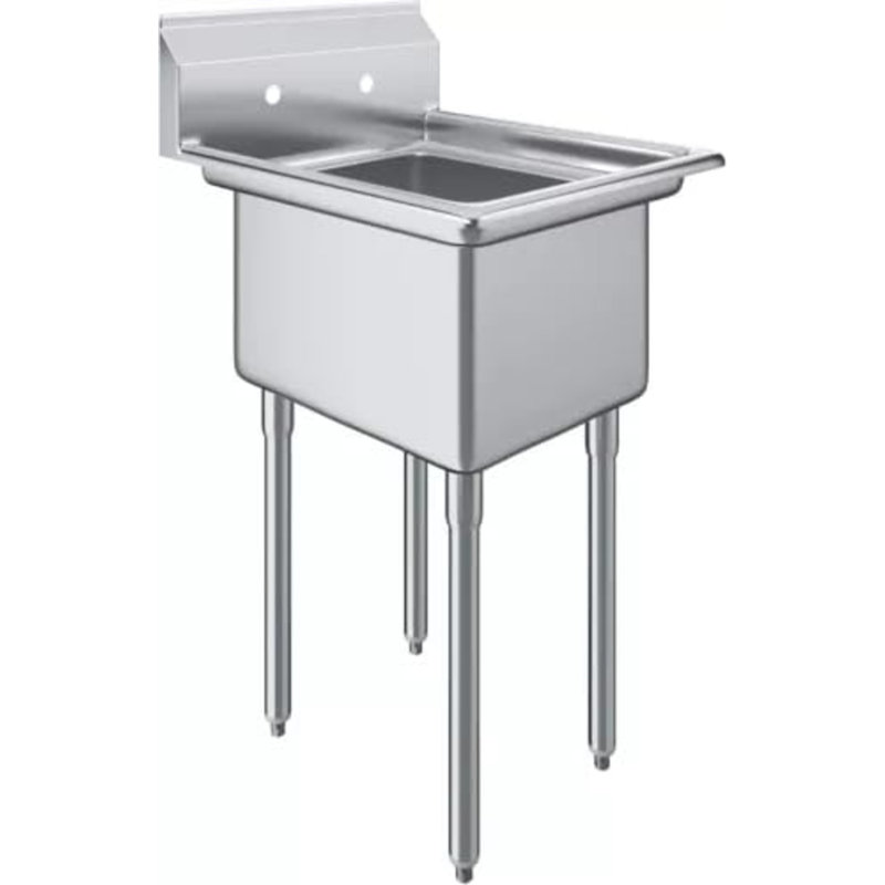 Évier utilitaire à compartiments en acier inoxydable - Dimensions de la cuve : 66 cm x 56 cm (51 cm x 41 cm x 30 cm)