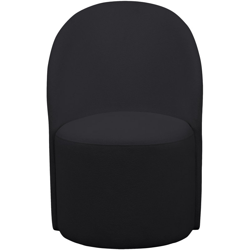 Fauteuil demi-tonneau l 24 po Yulon, Tissu bouclé noir