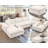 Upholstered Chenille Modular U-sectional Sofa With Two Oversized Ottomans-1163082818