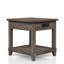 Table de bout grise avec capacité de charge et de rangement rustique
