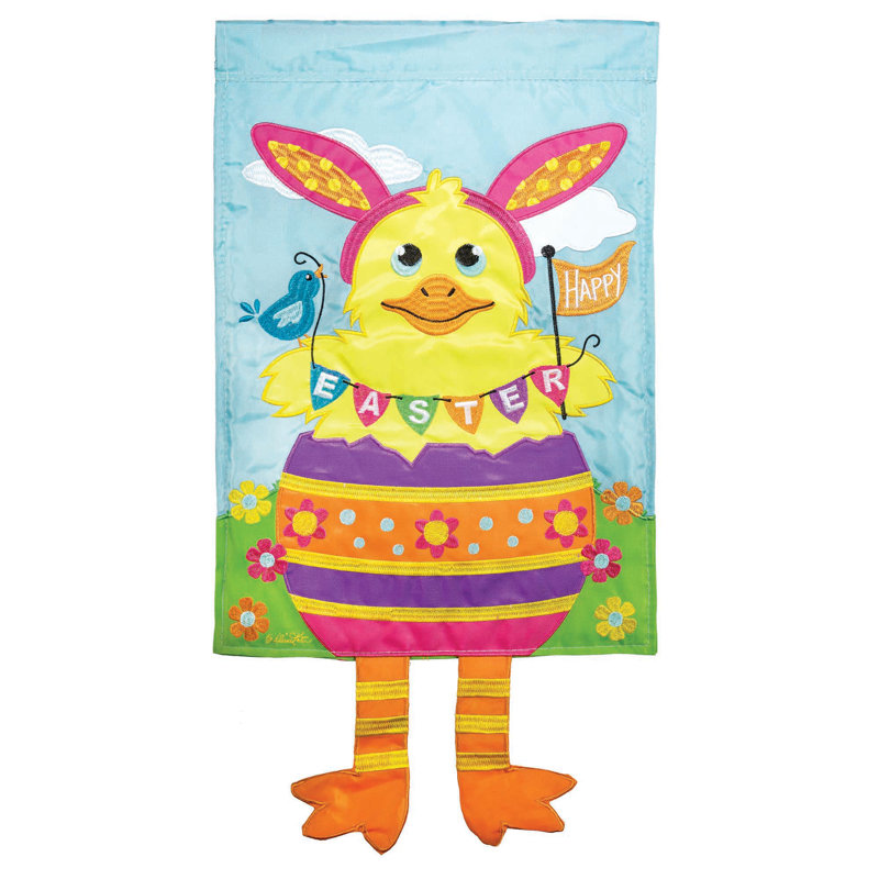 Drapeau de jardin Pâques en polyester 24 x 13 po Pâques