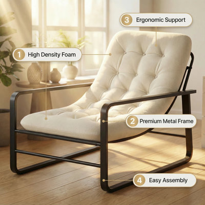 Chaise d'appoint, fauteuil en sherpa pour le salon, chaises d'appoint modernes Mid-Century, chaise de chambre Boucle Reading
