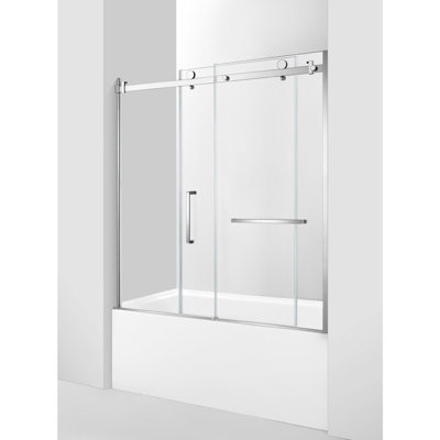 Kingston Brass 60-Inch Acrylic Rectangular 3-Wall Alcove Tub With Tub Door, Drain