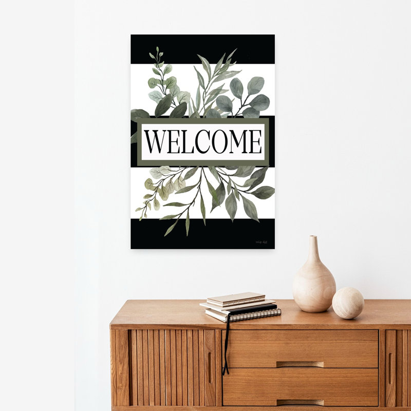 Welcome, art contemporain, H 24 po x l 16 po