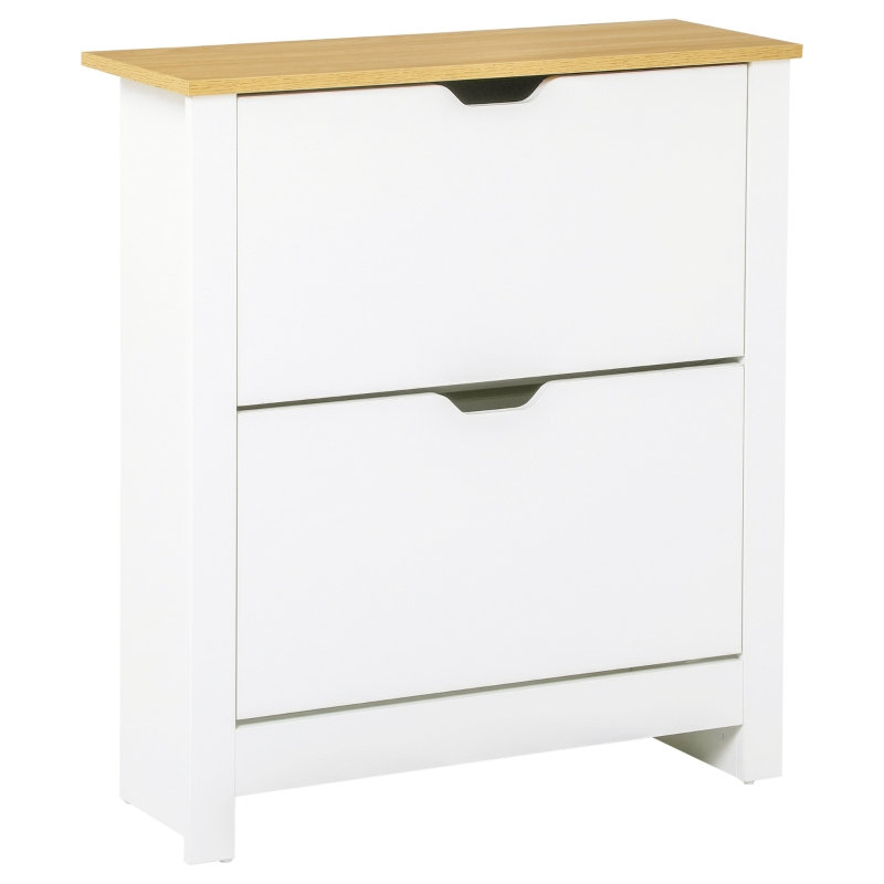 12 Pair Flip Down Shoe Storage, White