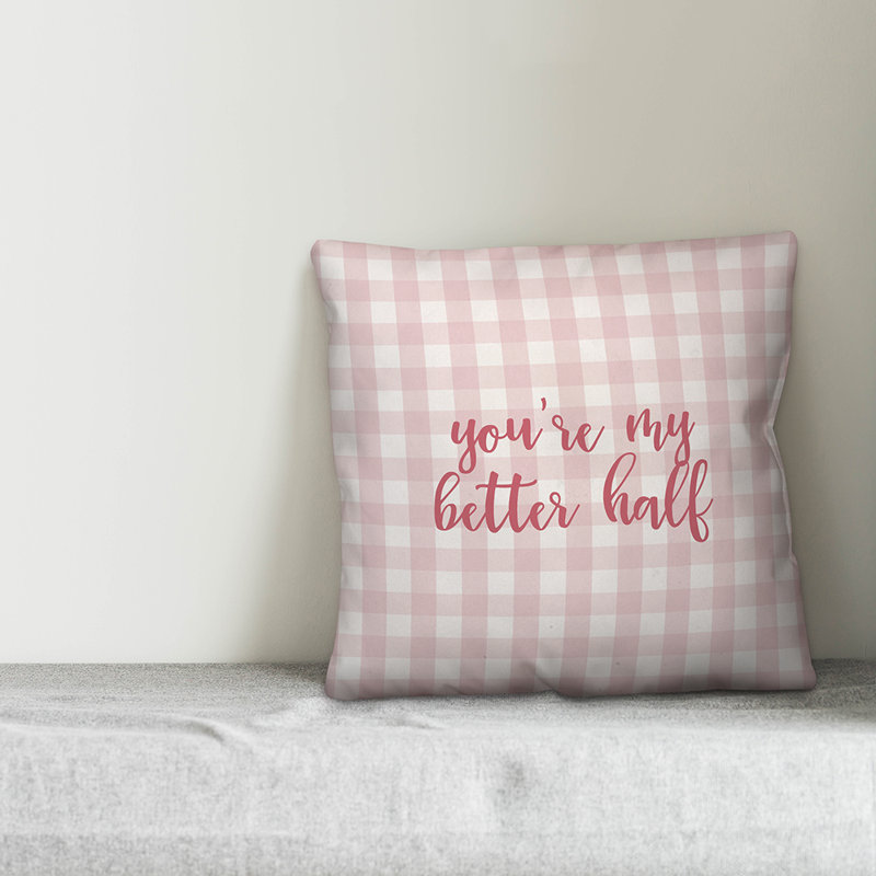 Plaid Throw Pillow, Throw Pillow, Pink