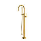 Knurled Single Hole Floor Mount Tub Filler Trim