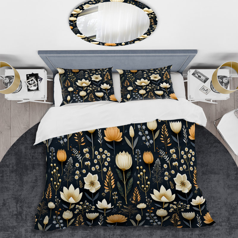 Ensemble de housse de couette Nordic, Housse de couette pour grand lit et 2 taies décor