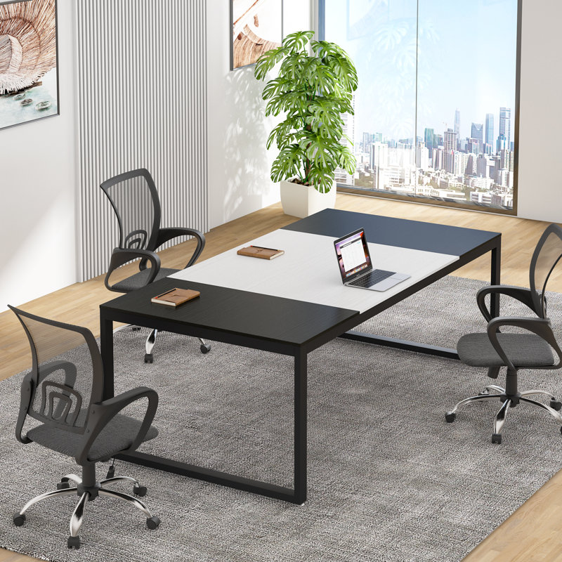 180cm Rectangle Conference Table with 1 Chairs, White