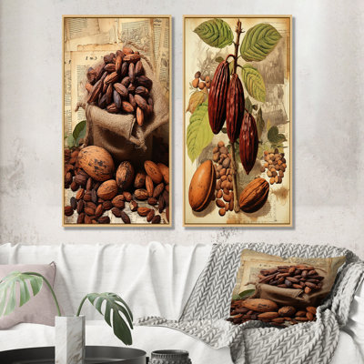 Cacao Velvet Vintage - Cacao Canvas Wall Art Set Of 2