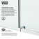 Elan E-Class 60-64" W x 76" H Sliding Frameless Shower Door with 3/8" Clear Glass