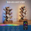 Tree Bookshelf with LED Lights, 7-Tier Bookcase with Fabric Drawer, Narrow Industrial Rack for Small Spaces-129685166