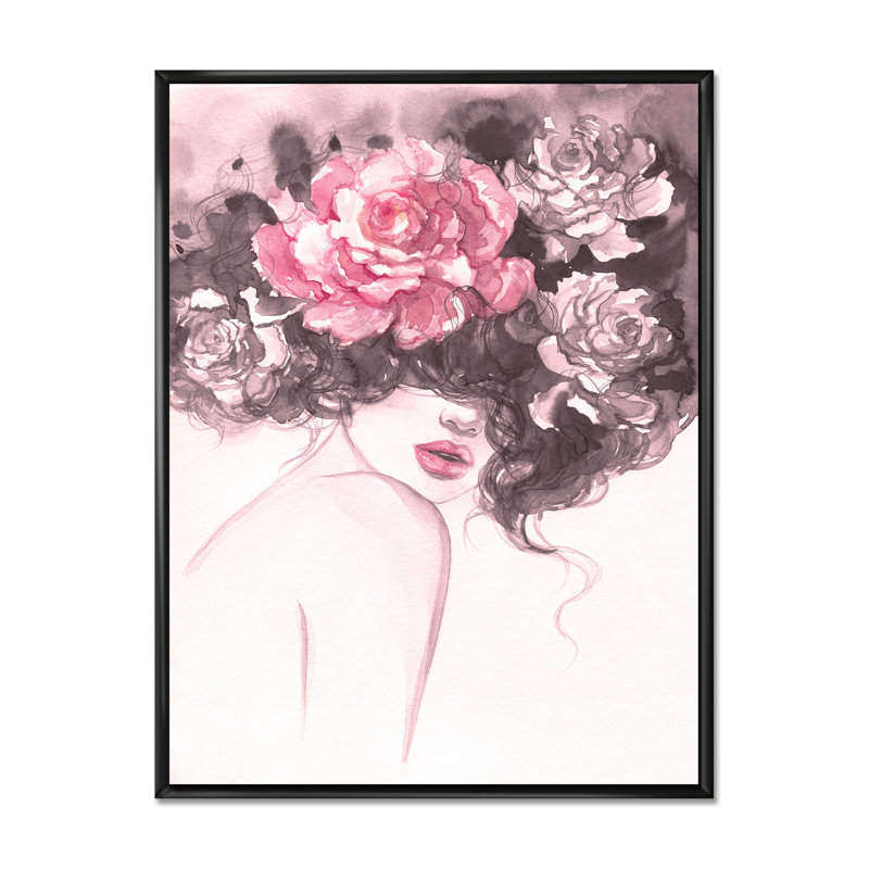 Portrait de femme sexy glamour III - décoration murale sur toile glamour, H 36 po x l 24 po x P 1,5 po